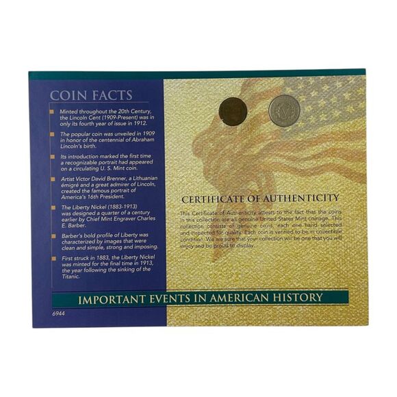 Important Events in American History 1912 Sinking of the Titanic Coin Collection - Picture 3 of 3